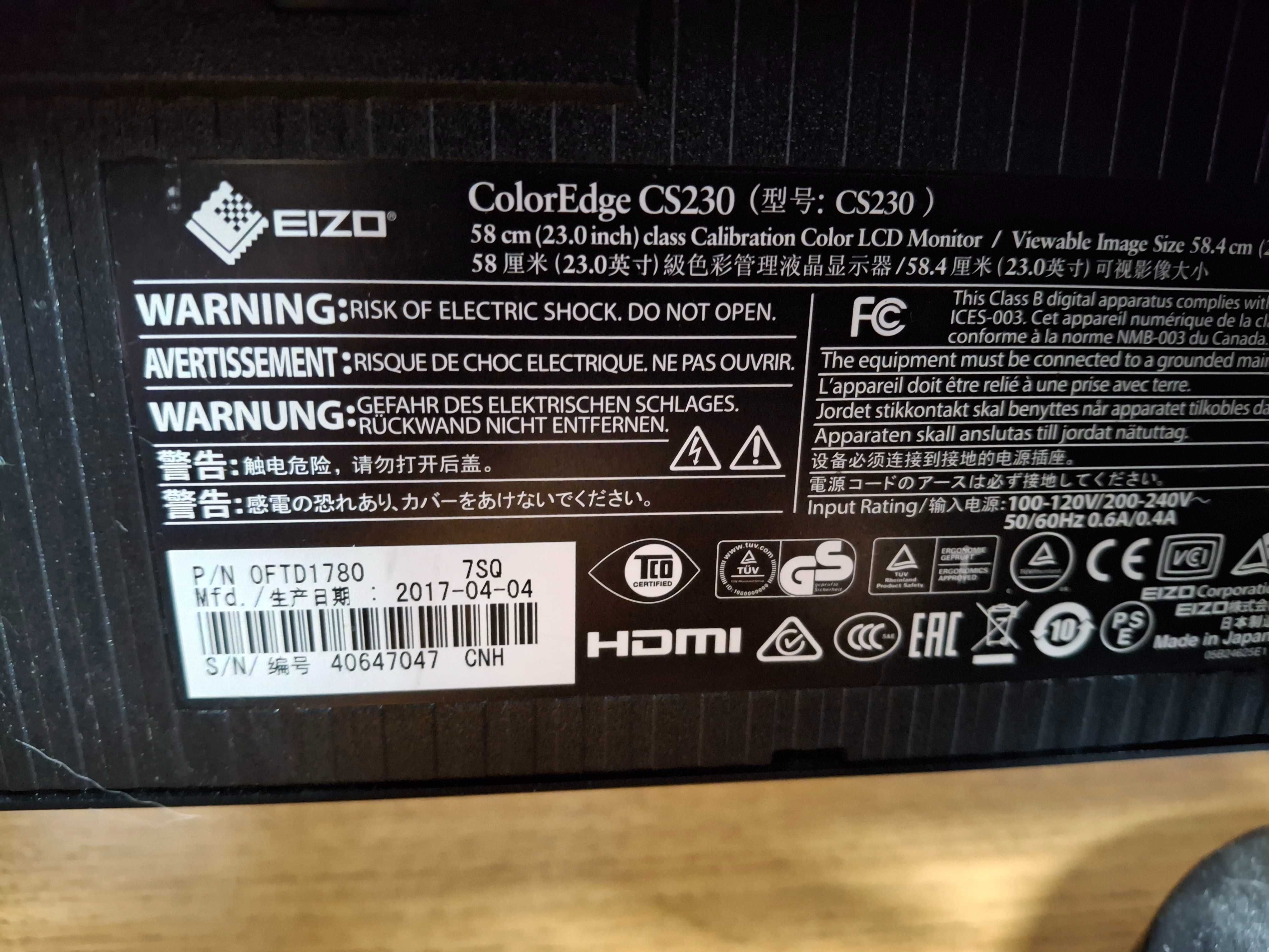 Monitor 23" Eizo CS230