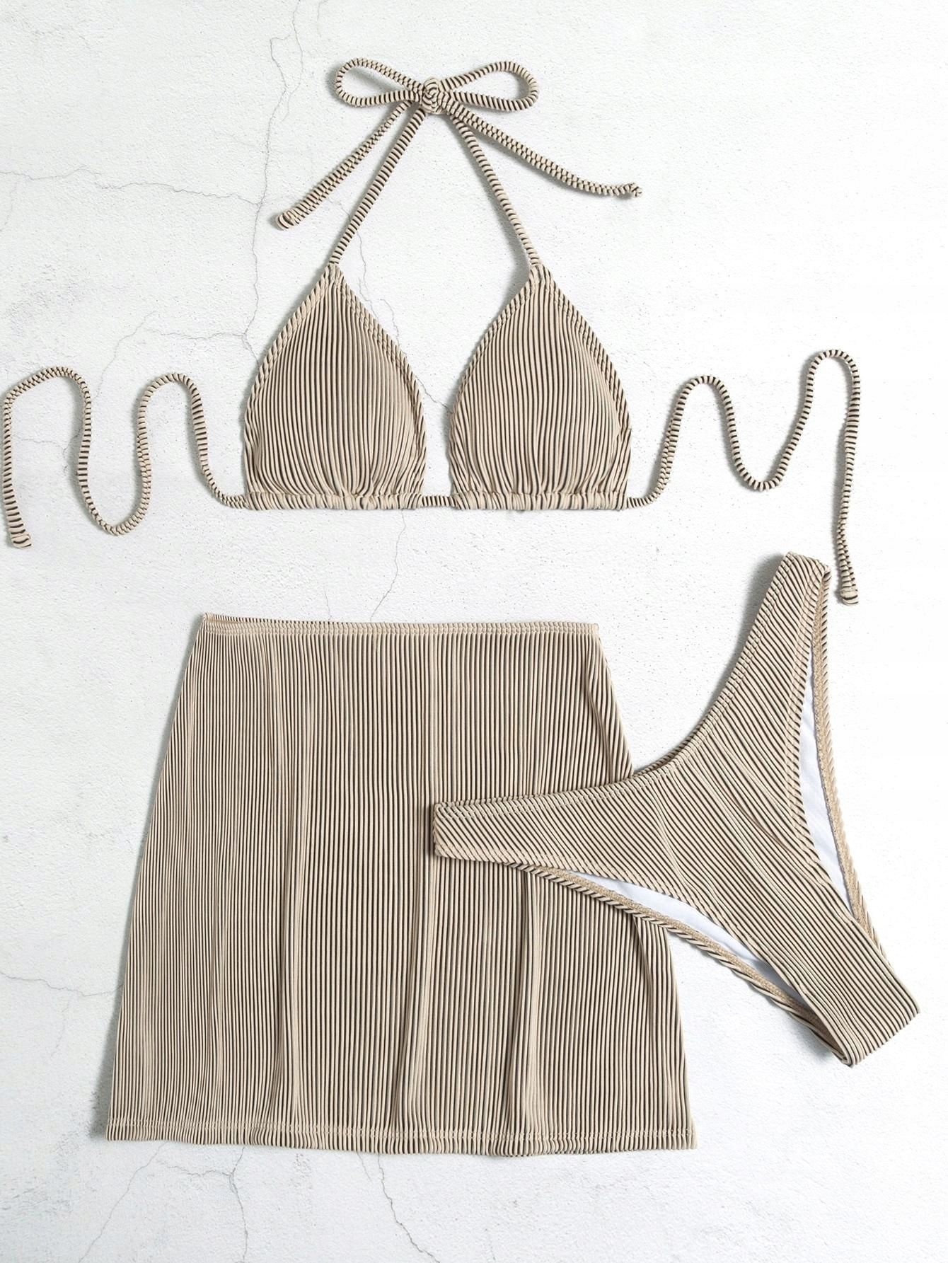 Strój Kąpielowy Bikini Spódniczka +Stringi Shein L
