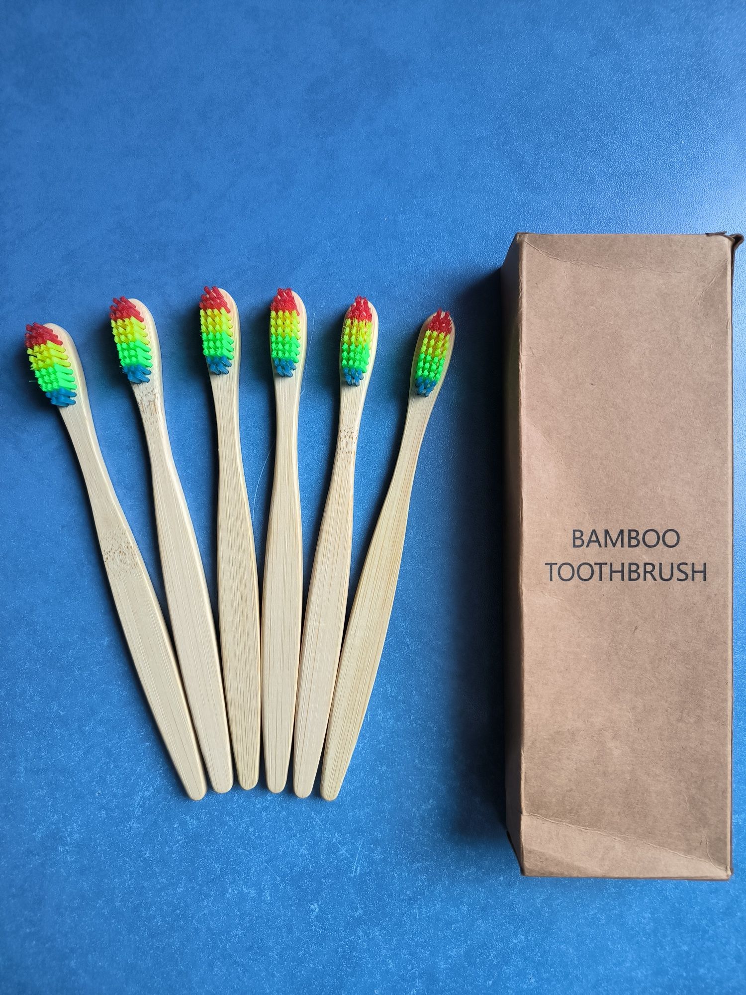 Бамбукова зубна щітка набір 6 штук
