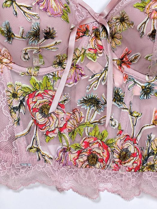 Рожевий бюстьє корсет бюстгальтер 70с (32с) victoria's secret оригінал