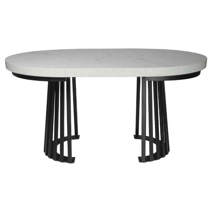 Stół okrągły, noga lamel-metal