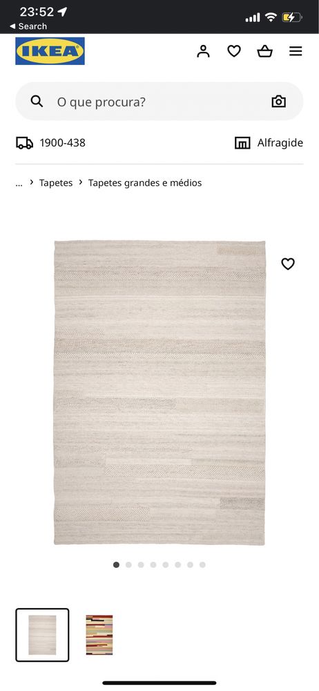 Tapete ikea pelo curto de lã