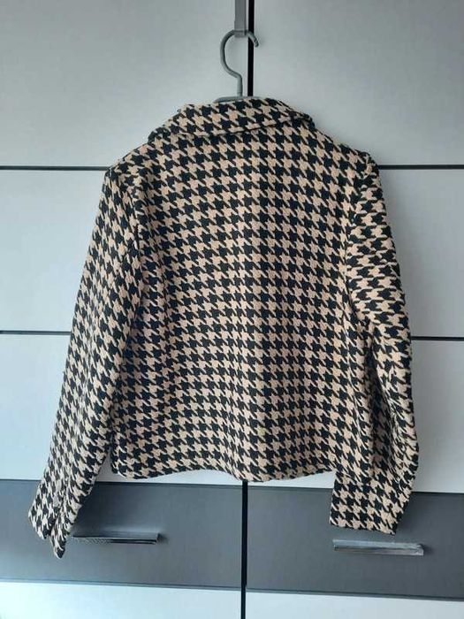 Kurtka / żakiet w pepitkę beżowo czarna  rozmiar s Nowa mohito