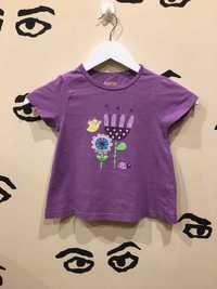 Koszulka fioletowa dziewczęca z nadrukiem rozmiar 110/116 lupilu