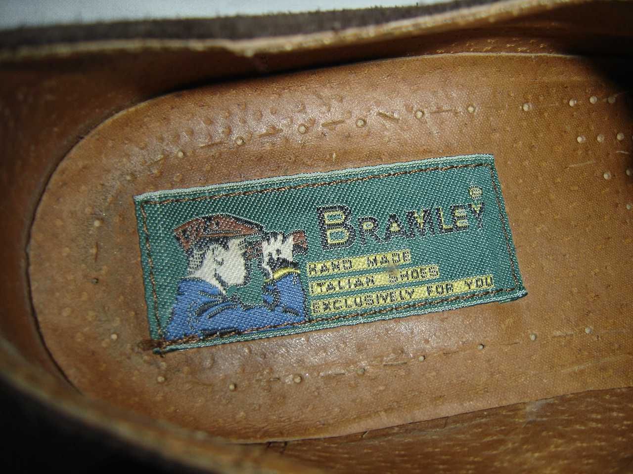 Bramley skórzane półbuty męskie hand made in Italy bdb 45