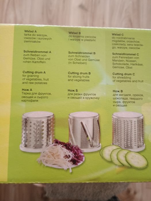 Maszynka do rozdrabniania warzyw 4 wkładki Lux Domik