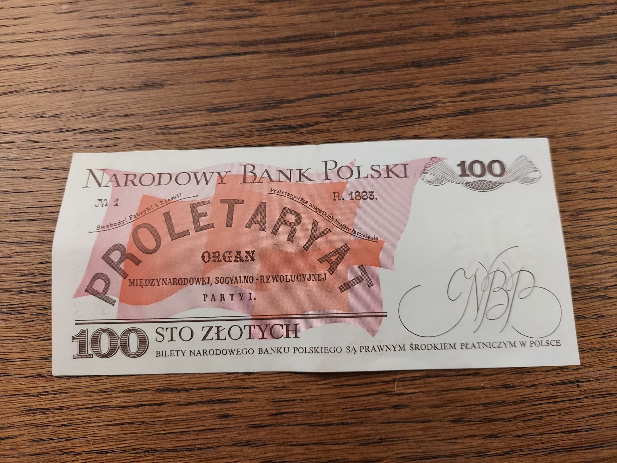 Banknot PRL 100 złotych Ludwik Waryński Nowy seria TS