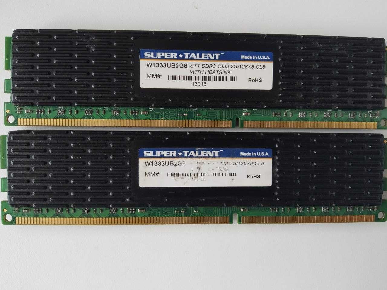 KIT Super Talent DDR3-1333 4GB/128x8 CL8 Micron W1333UB2GB радіатор