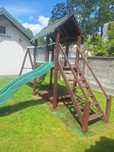 Plac zabaw drewniany, domek, piaskownica