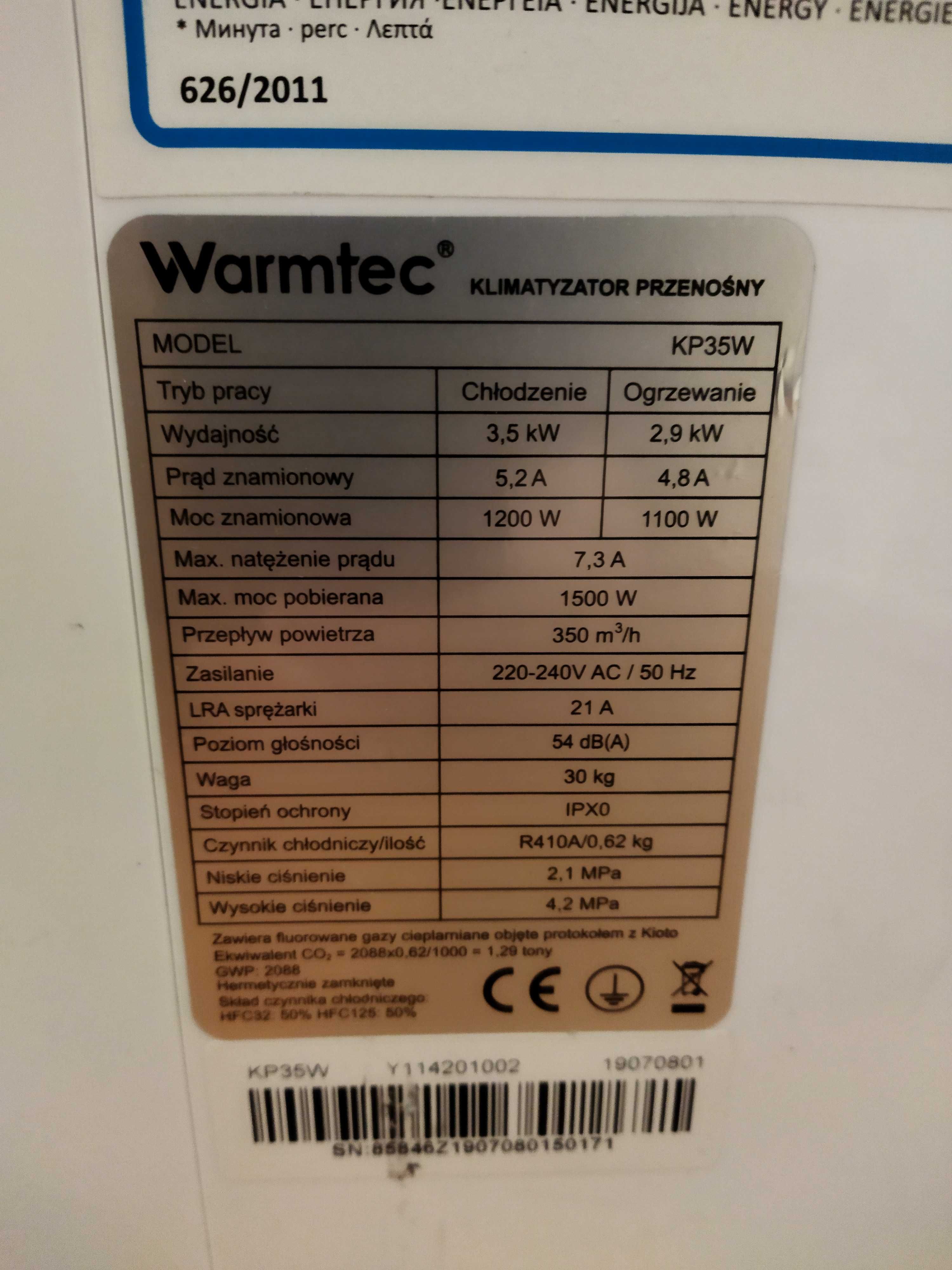 Klimatyzator przenośny WARMTEC KP35W