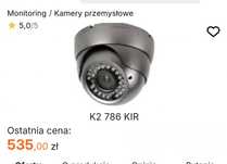 Wandaloodporna  kamera kopułkowa K2 786KIR