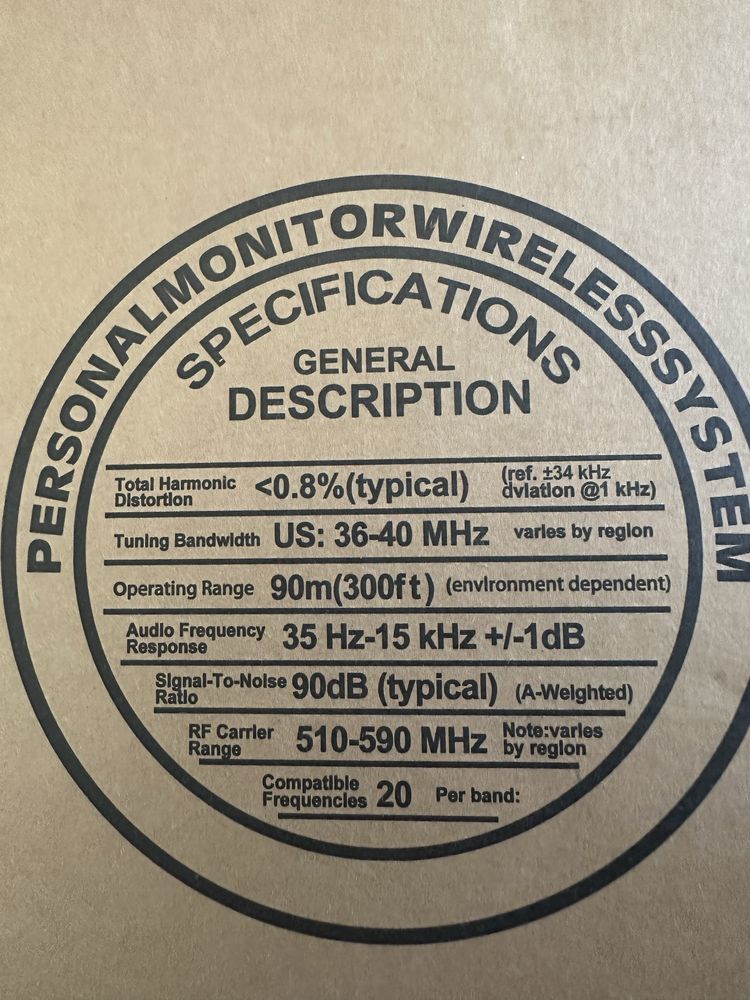 Inear 2 emissores 4 receptores