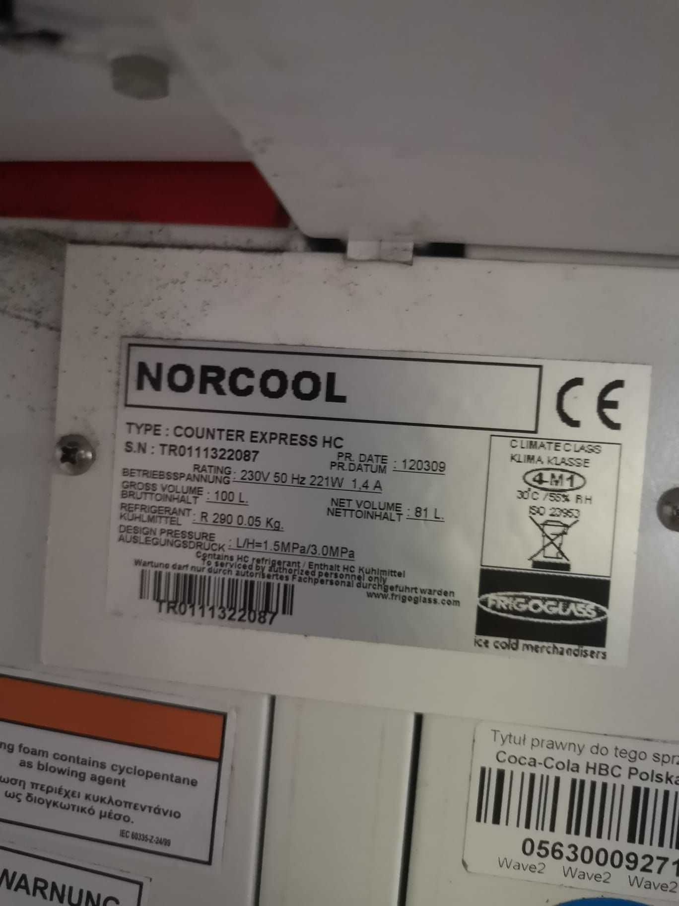 Chłodziarka, lodówka profesjonalna coca-cola otwierana z dwóch stron