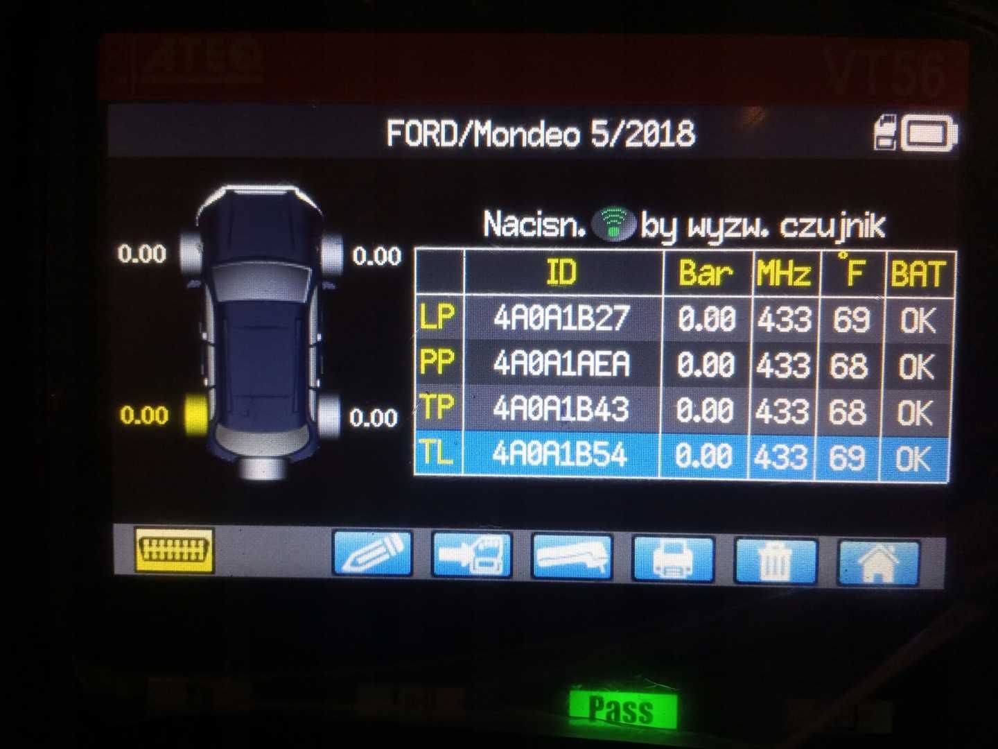 1x czujnik ciśnienia TPMS FORD FOCUS KUGA MONDEO EV6T-1A180-CB
