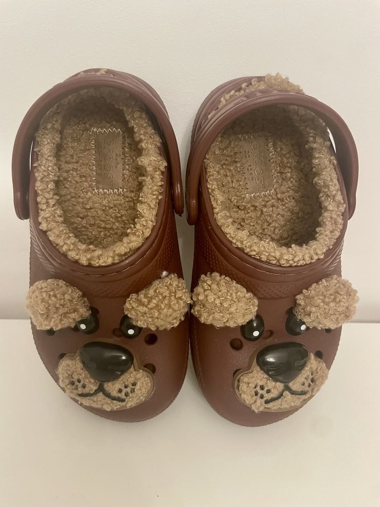 Crocs nowe klapki ocieplane misie r.25 z USA