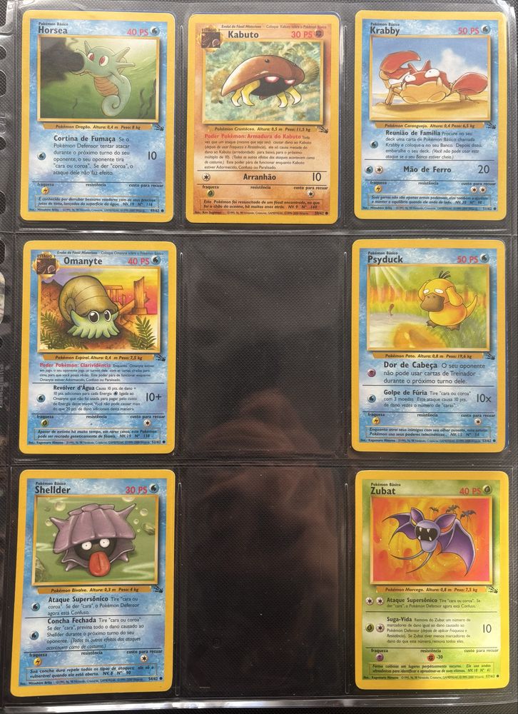 Cartas Pokemon Fossil portugues
