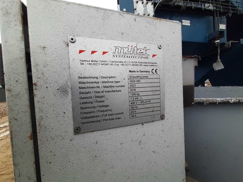 prasa do złomu, brykieciarka do wiórów aluminiowych Mütek NEM 300