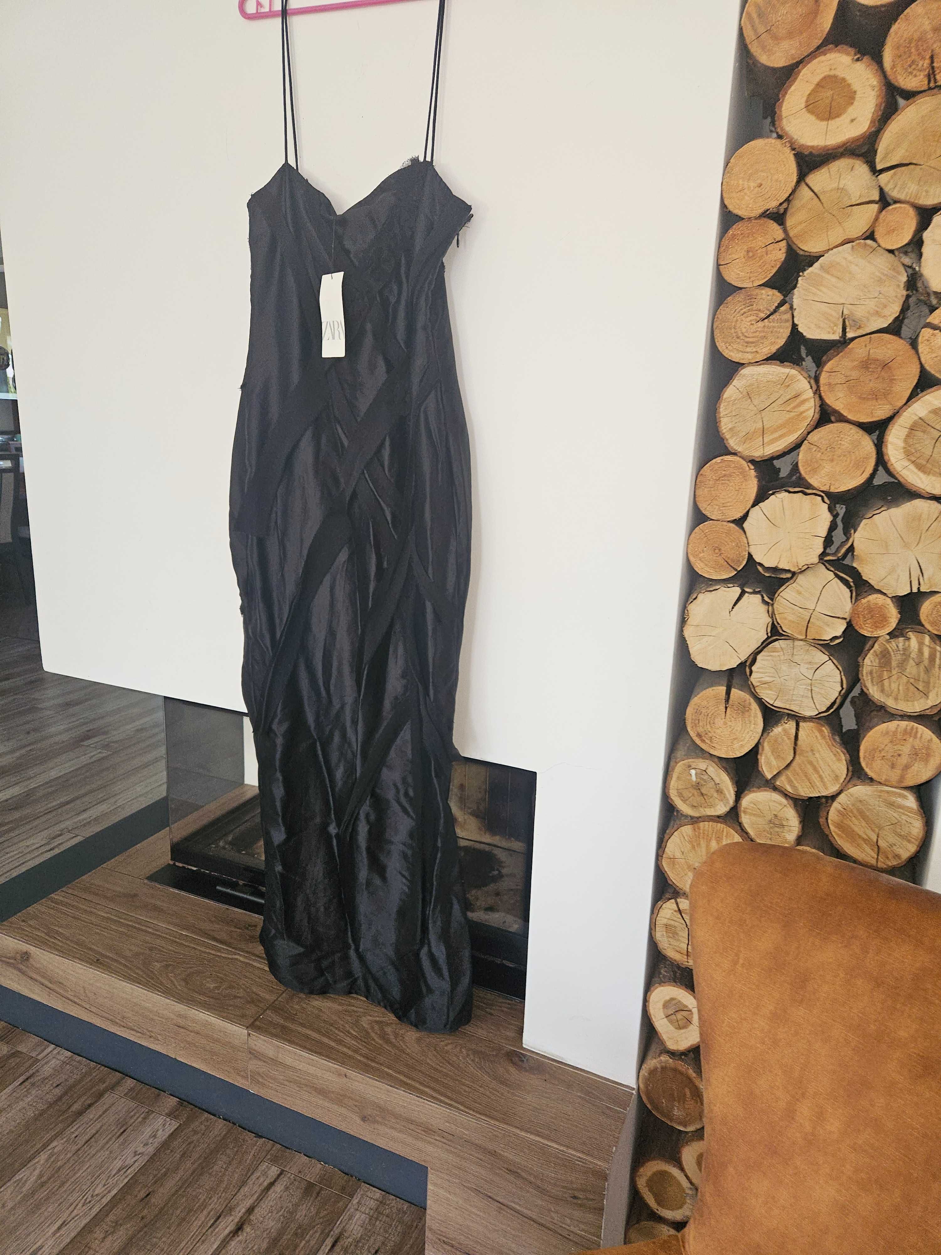 Sukienka satynowa Zara nowa L 40 42