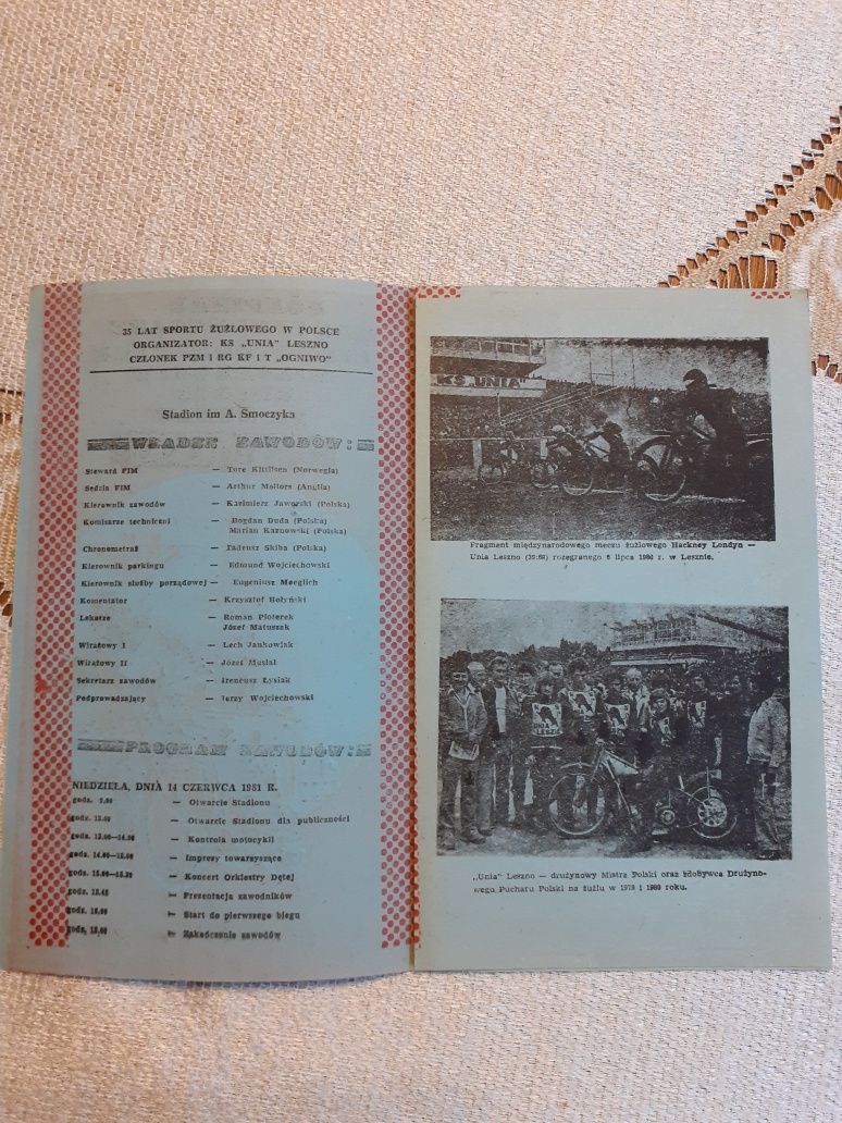 Program żużlowy Leszno 1981 r.Półfinał Kontynentalny IMŚ (pusty)