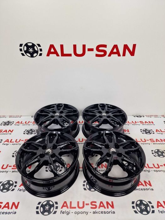 NOWE oryginalne alufelgi CITROEN 16" 4x108 C2 C3 C4 Berlingo - Czarny
