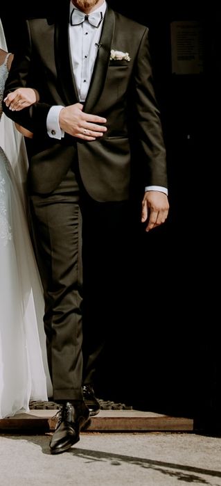 Smoking ślubny czarny BYTOM plus dodatki