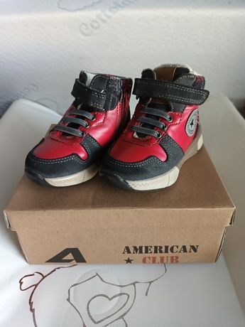 Buty zimowe czerwone jak NOWE American Club rozmiar 22 dla chlopca