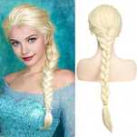 Peruka księżniczki Frozen Elsa Cosplay blond plecione włosy długie