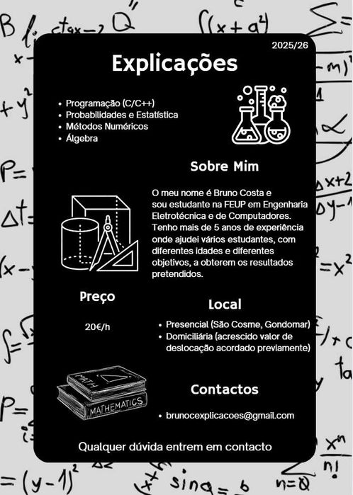 Explicações Faculdade- Programação/Estatística/Álgebra