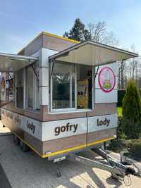 Przyczepa gastronomiczna LODY, GOFRY, BUBBLE TEA, GRANITA, SHAKE, KAWA