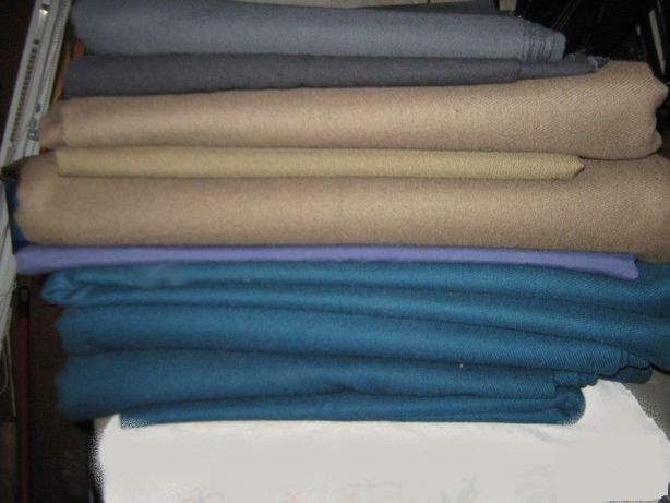 Отрезы военной костюмной ткани ( полынь, цвета хаки и морская волна )