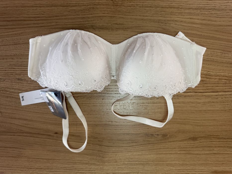 Biustonosz nowy 70E bardotka strapless brytyjskiej firmy Gossard