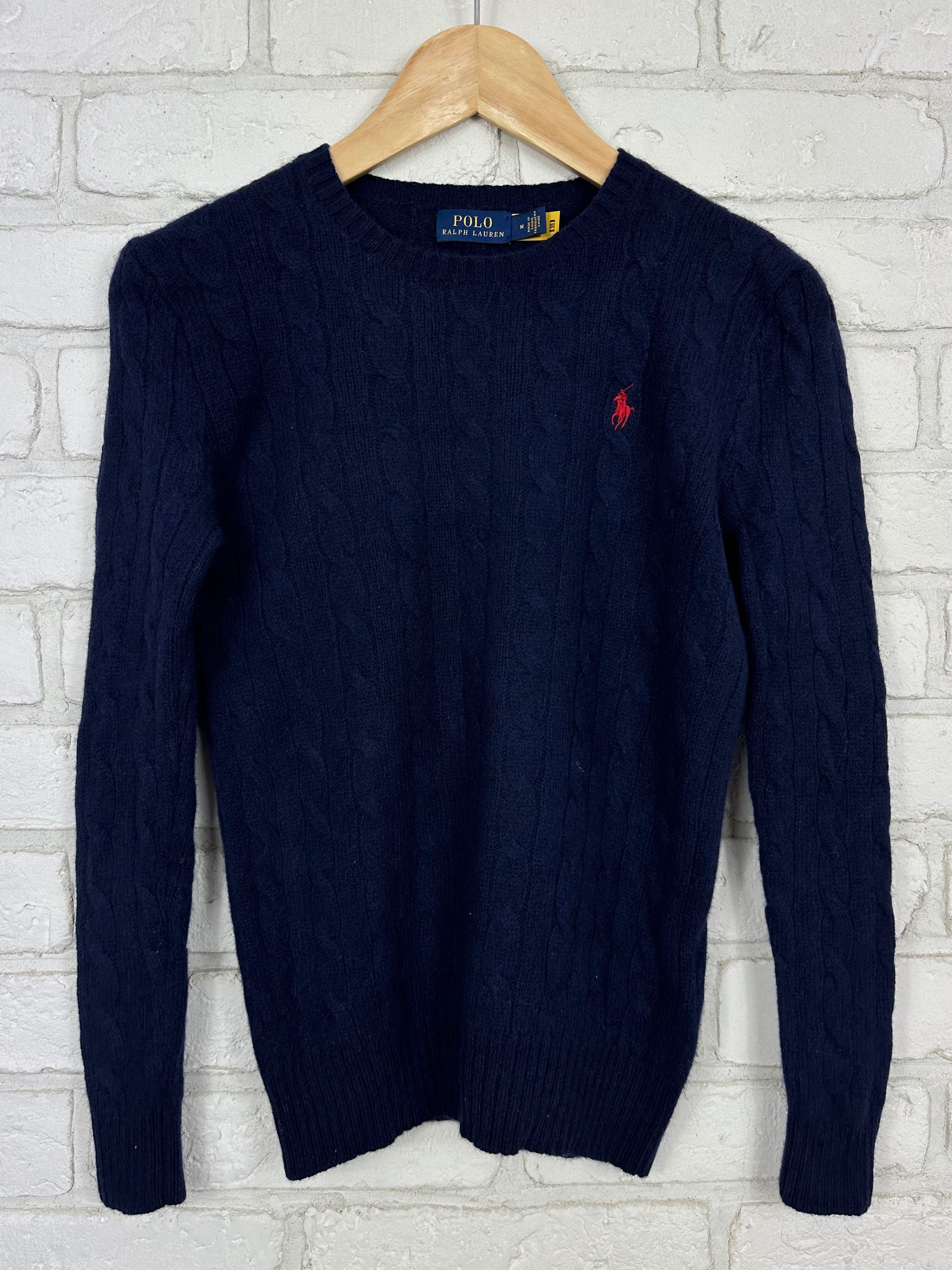 Sweter damski polo Ralph Lauren; warkocz - wełna i kaszmir