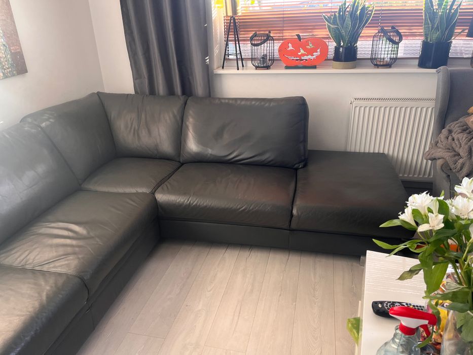 Narożnik skórzany Polipol antracyt