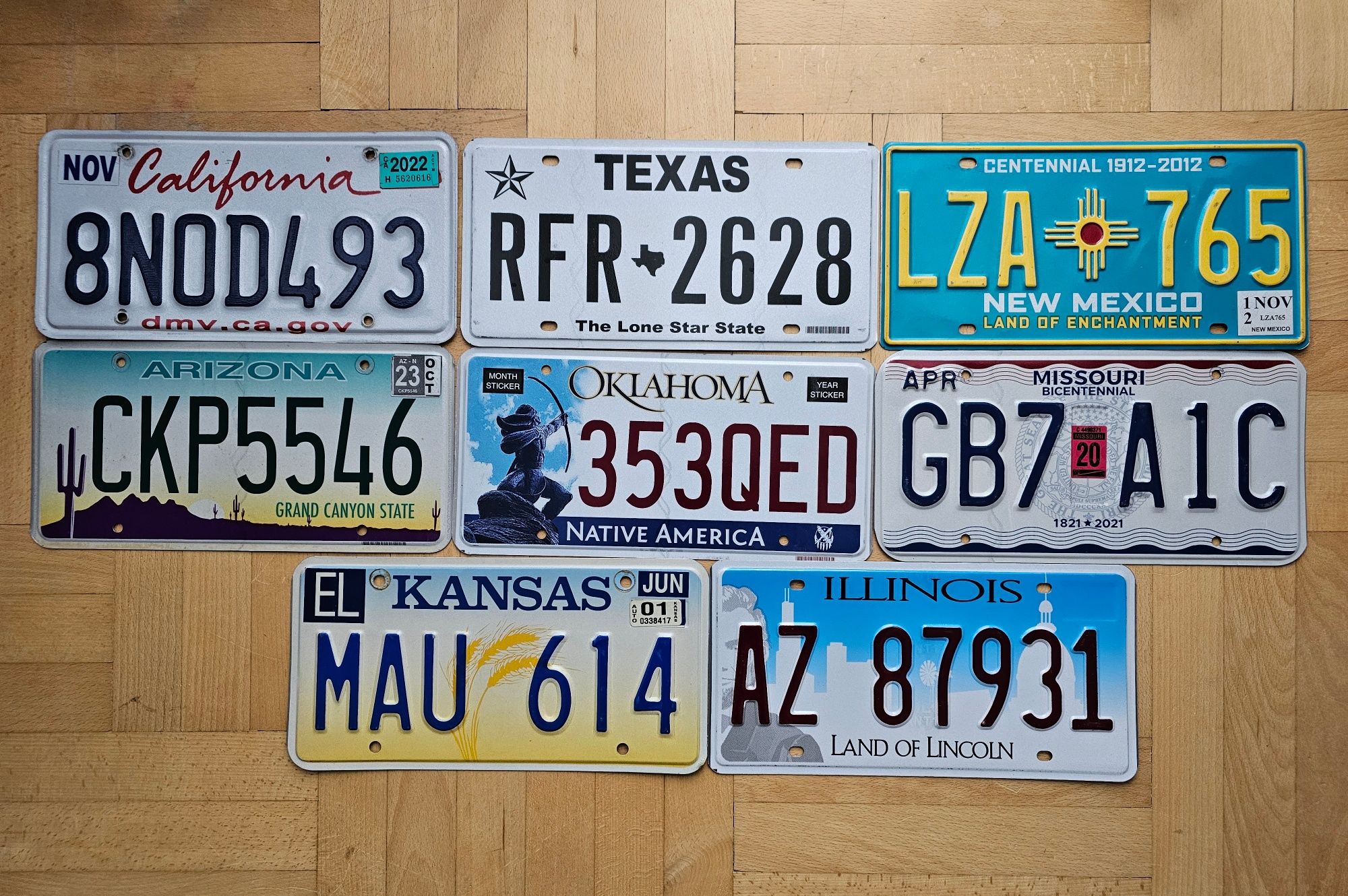 Route 66! Super zestaw 8 oryginalnych tablic Route 66 USA