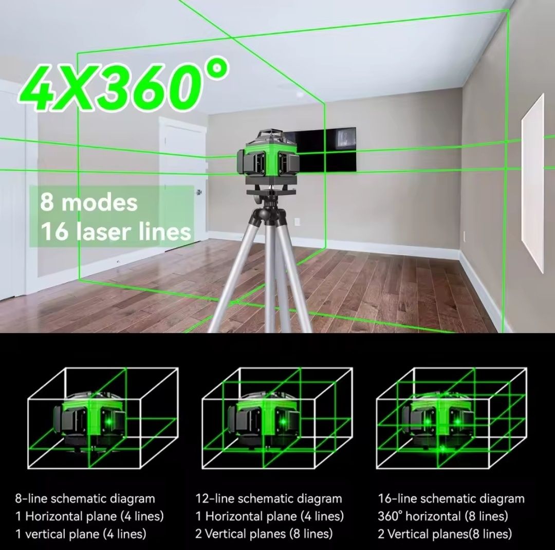 Nível laser 16 linhas 360°