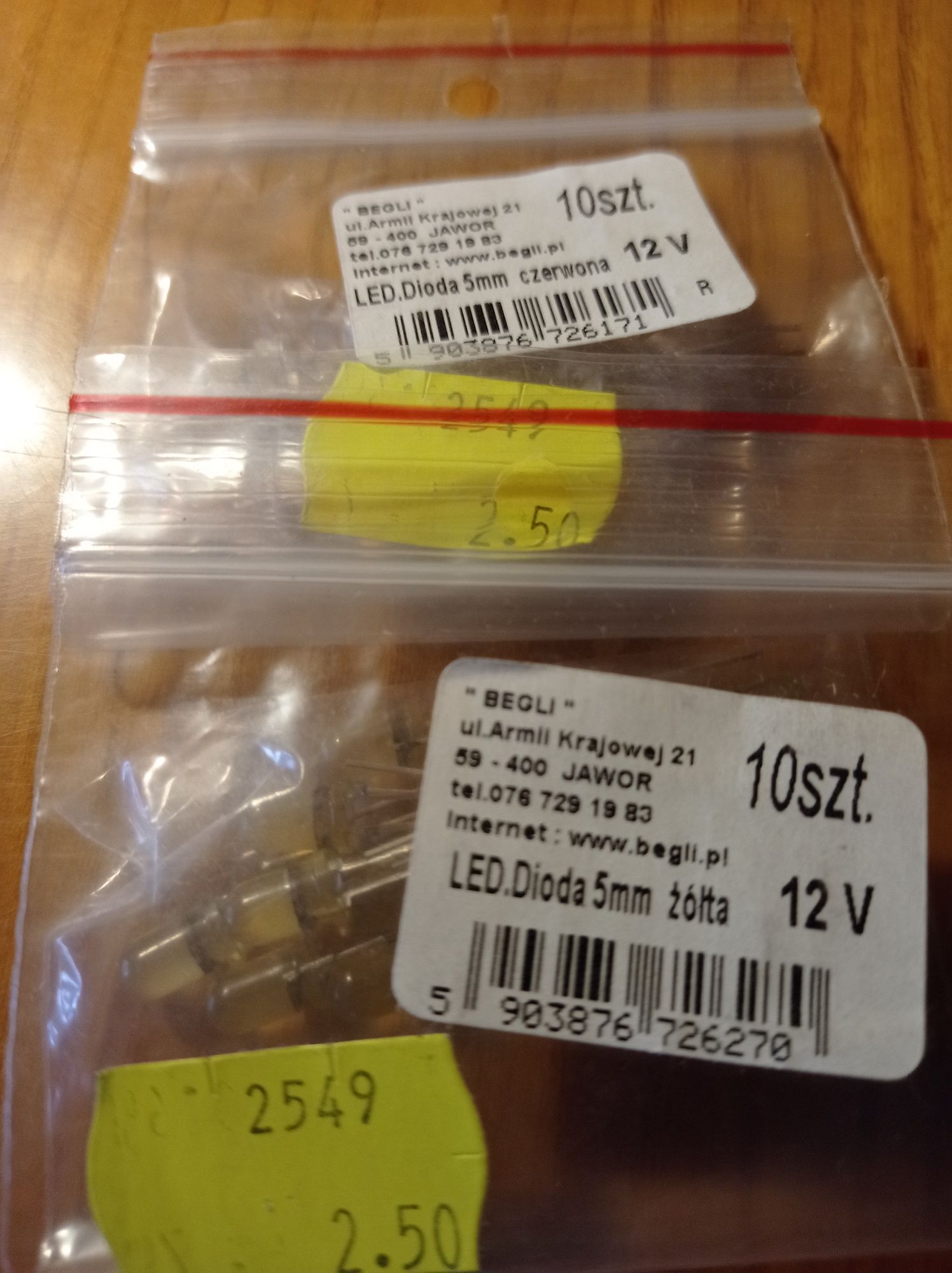 Dioda 12V LED5 kolor sztuk 5