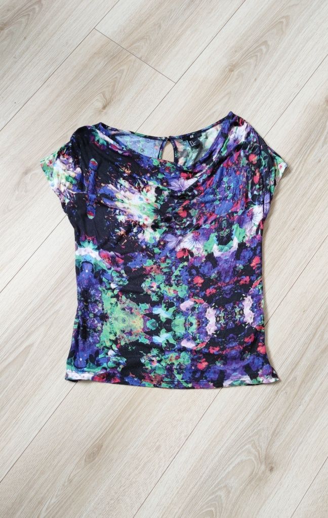 Bluzka top t-shirt S/M/L H&M 100% wiskoza kolorowa