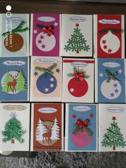 Kartki Bożonarodzeniowe, świąteczne, ręcznie robione
