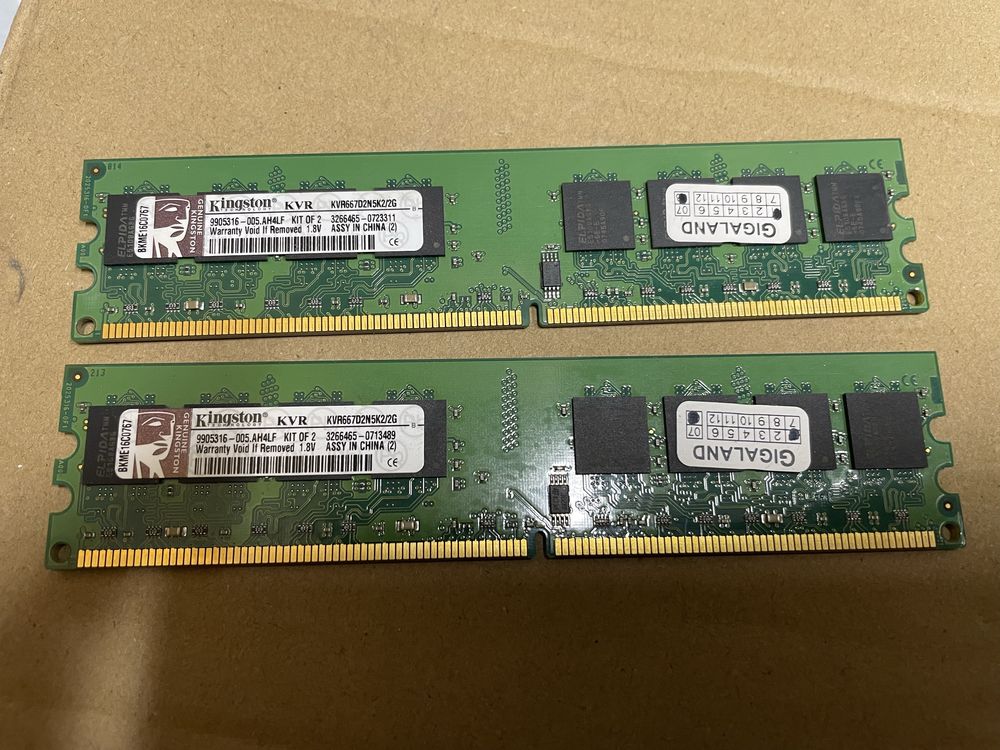 Pamiec Ram DDR2 Kingstone 2x2GB 667Mhz KVR667D2N5K2/2G  Okazja!