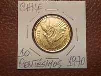 Chile - moeda de 10 centésimos de 1970 (animais)