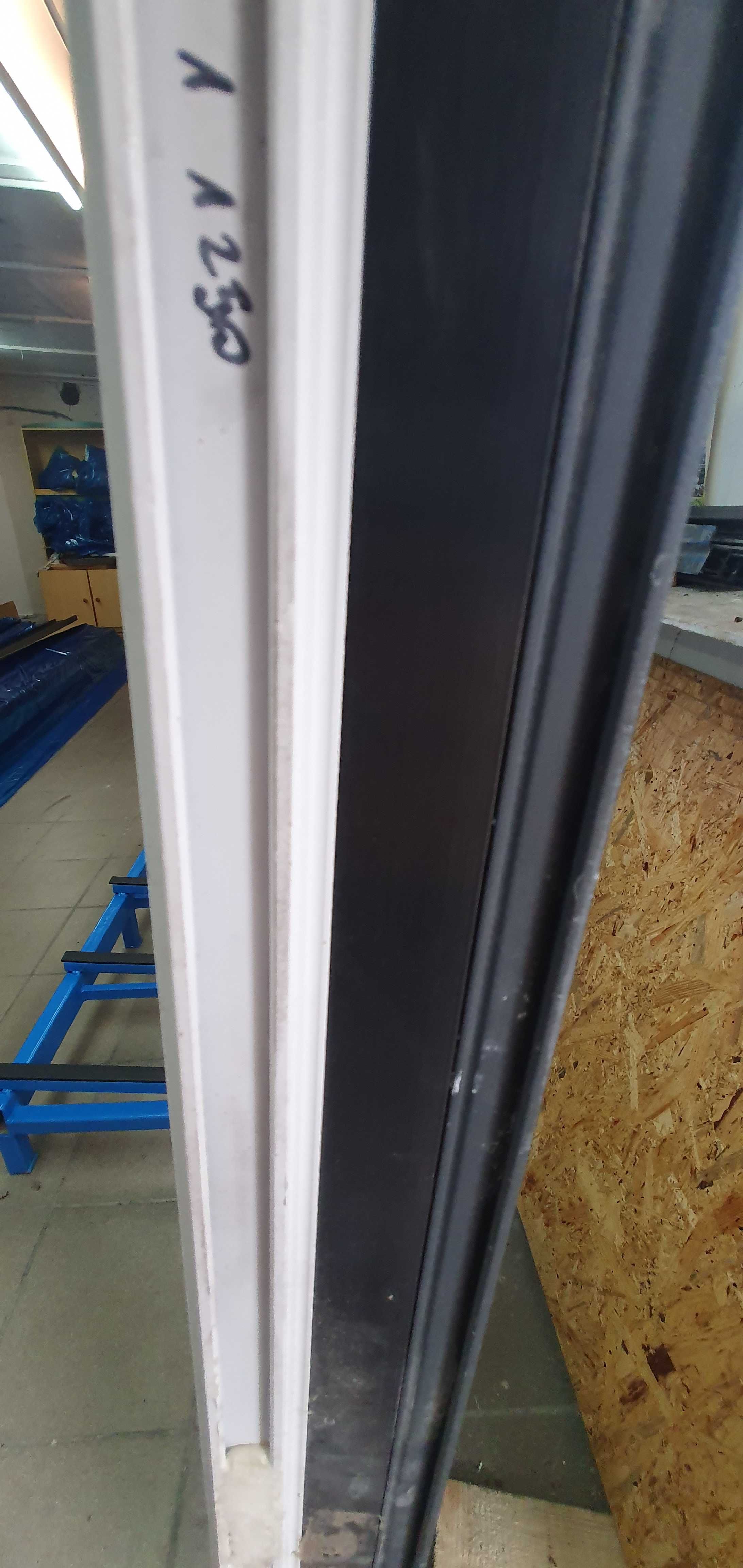 Okno aluminiowe FIX w ramie CIEPŁE 3 szyby NOWE 1250x2650 grafit/białe