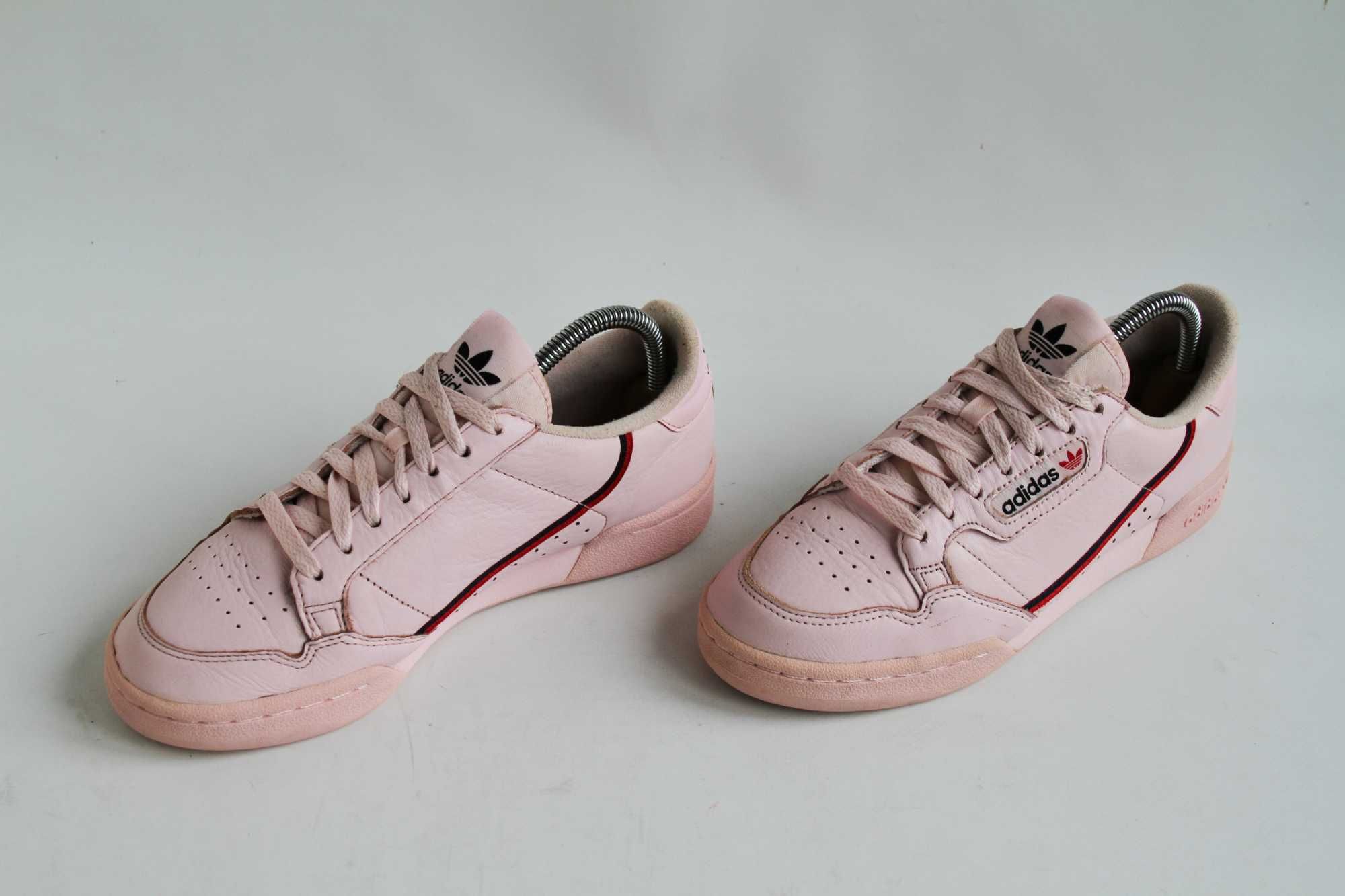 розовые женские кожаные кроссовки Adidas Pink 39 размер