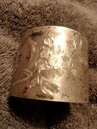 Serwetnik srebrny , srebro złocony wewnątrz XIXw 800 korona półksiężyc