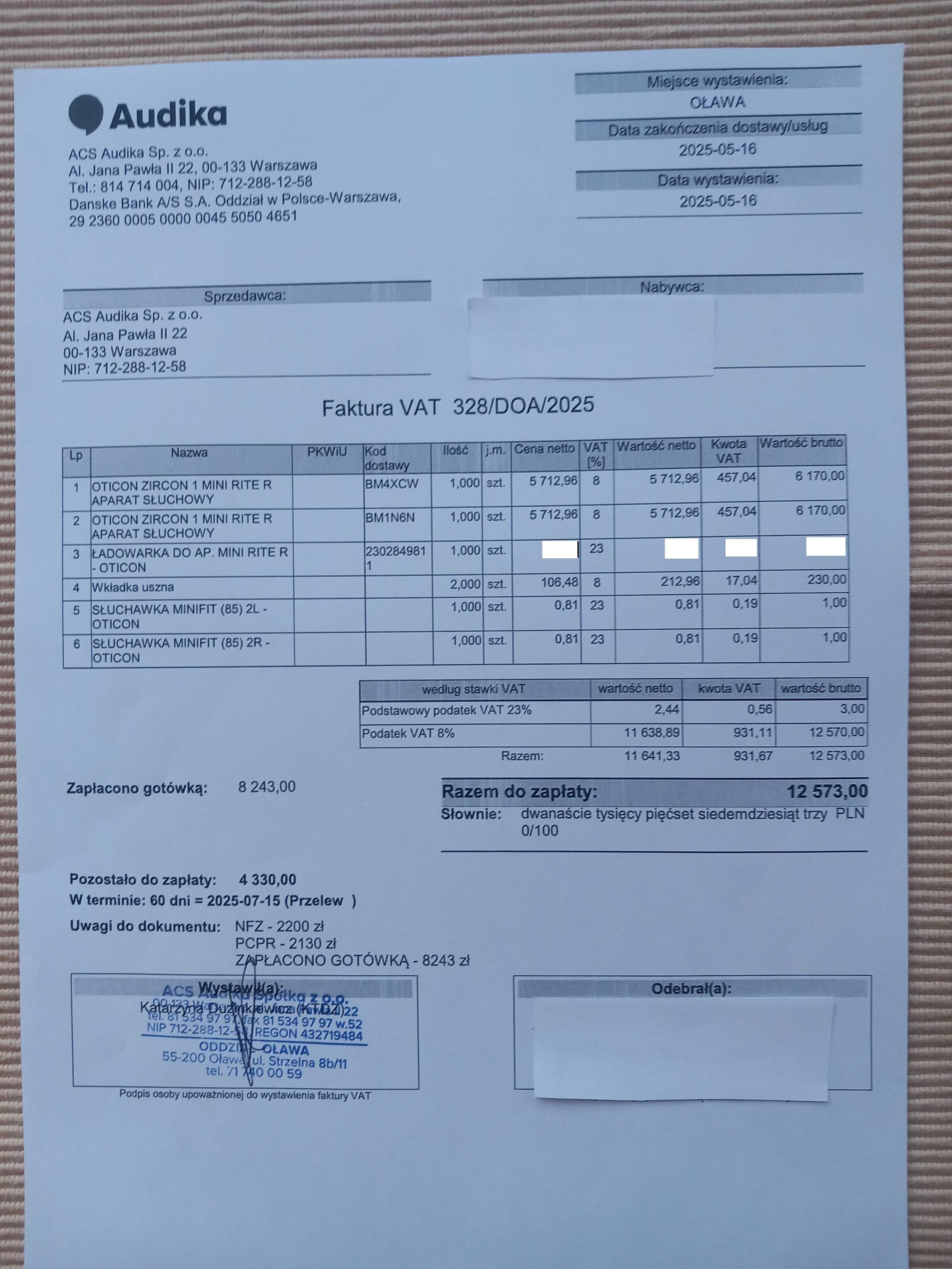 Aparaty słuchowe Oticon Zircon 1 miniRITE R +ładowarka(używane 2 m-ce)