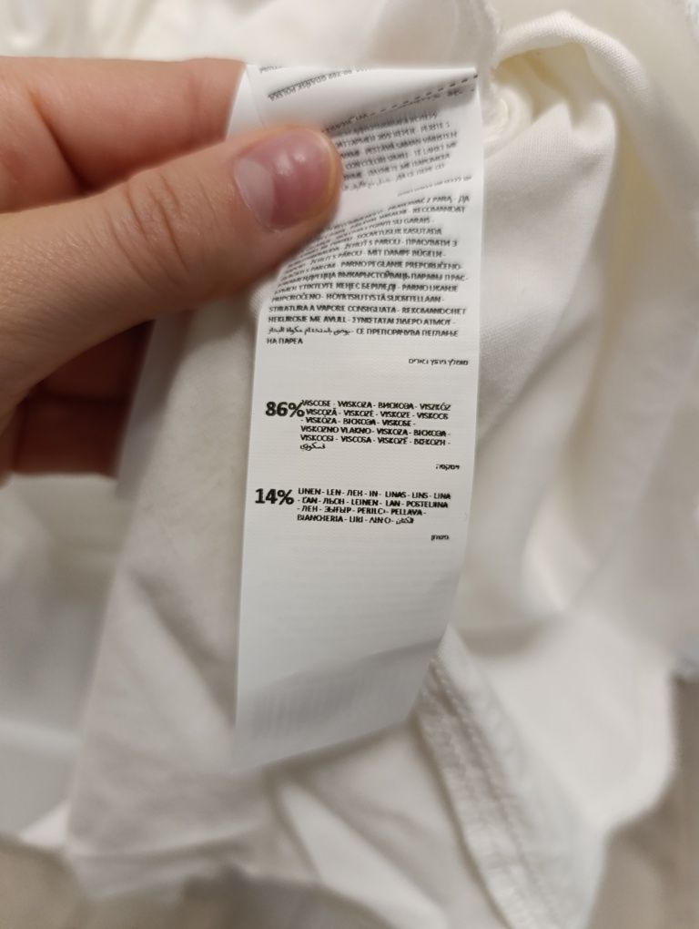 Bluzka top damski na lato biały len wiskoza Reserved XS nowa