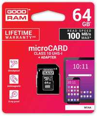 Karta Pamięci microSD GOODRAM CL10 64GB + ADAPTER 100MB Bydgoszcz