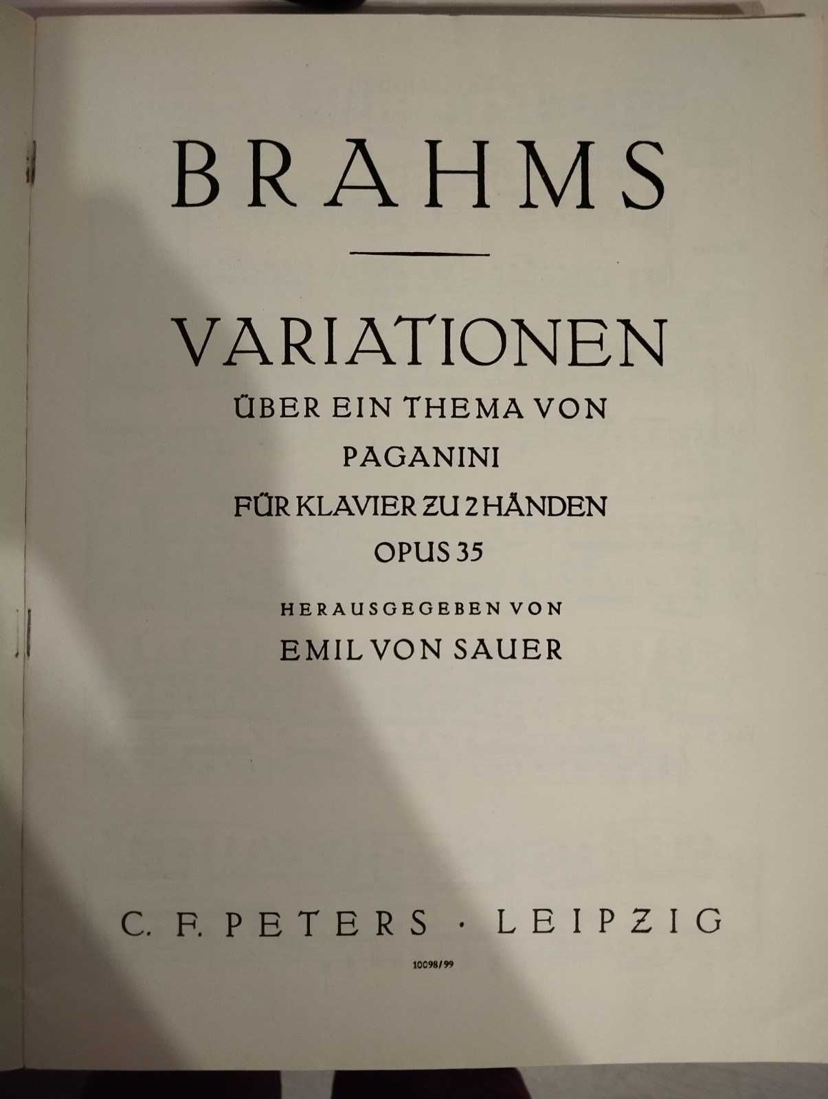 Ноты от Edition Peters  Произведения  И. Брамса.