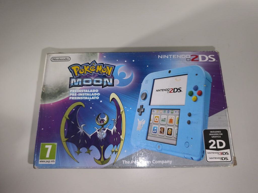 Nintendo 2DS Edição Pokémon Moon (Consola + Caixa + Acessórios Origina