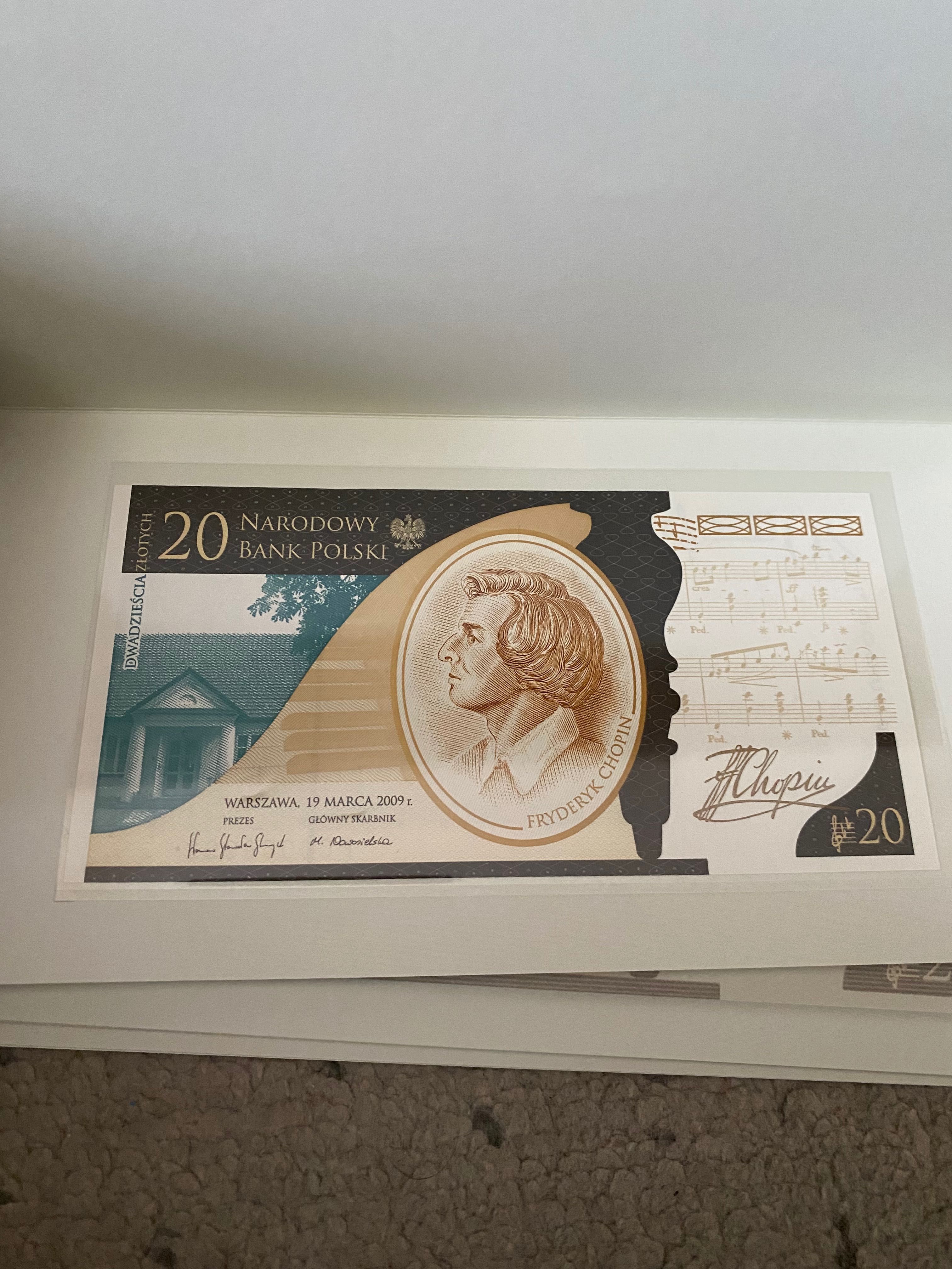 20zl Fryderyk Chopin banknot kolekcjonerski
