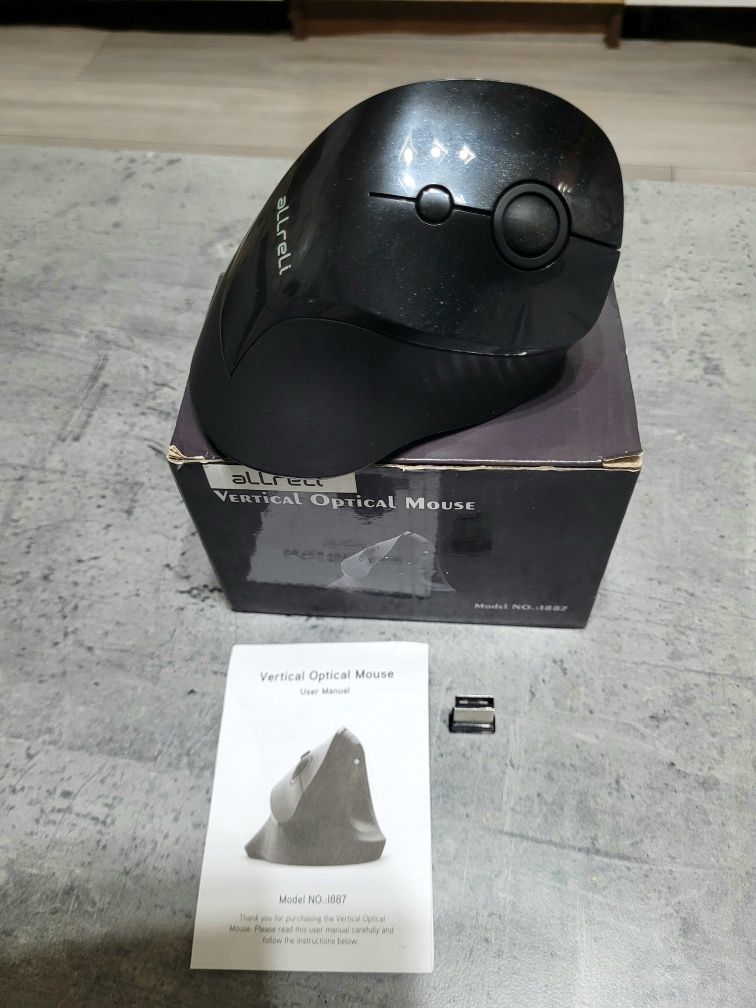ALLreli Bezprzewodowa pionowa mysz optyczna Ergonomiczna wertykalna PC
